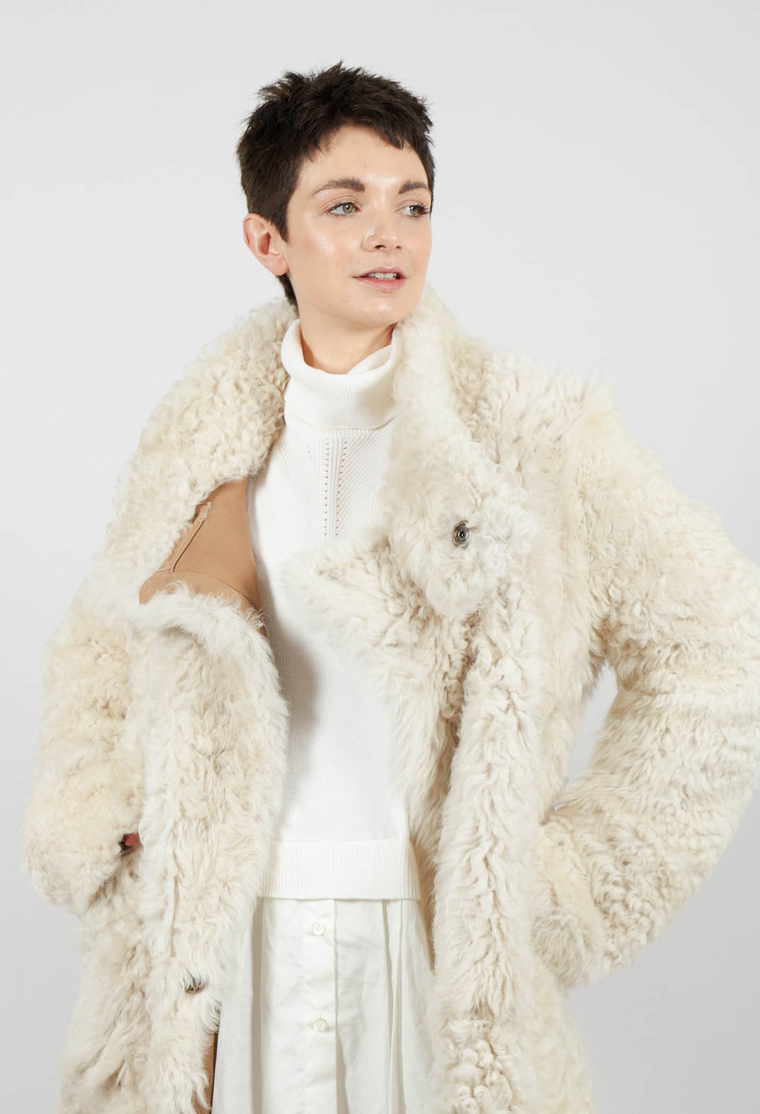 Reversible Toscana Coat with Fur Lining in Camel Cream – Olivia May