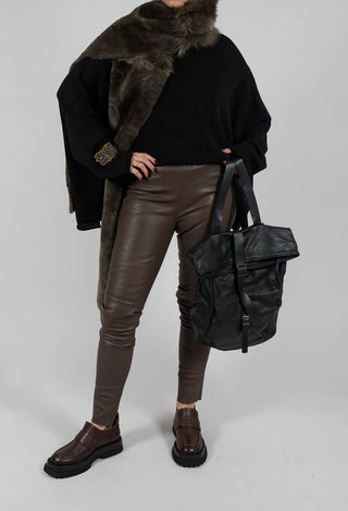 Leather Leggings in Volcanic Rock Grey