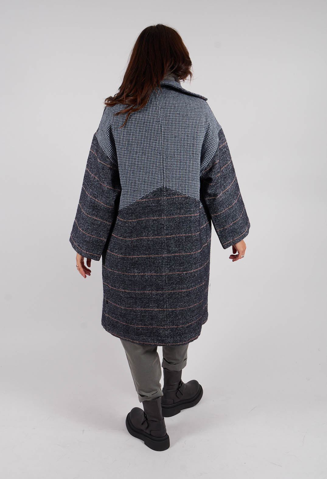 Reversible Mande Coat in Night Orange Check