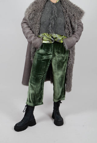 Cropped Velvet in Jade