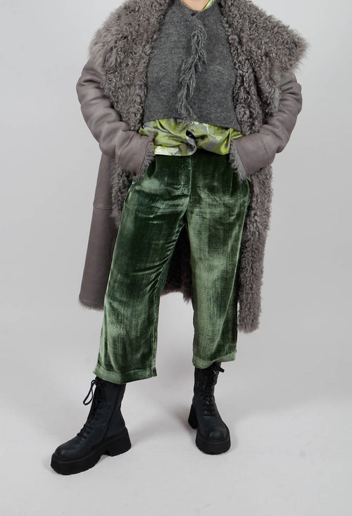 Cropped Velvet in Jade