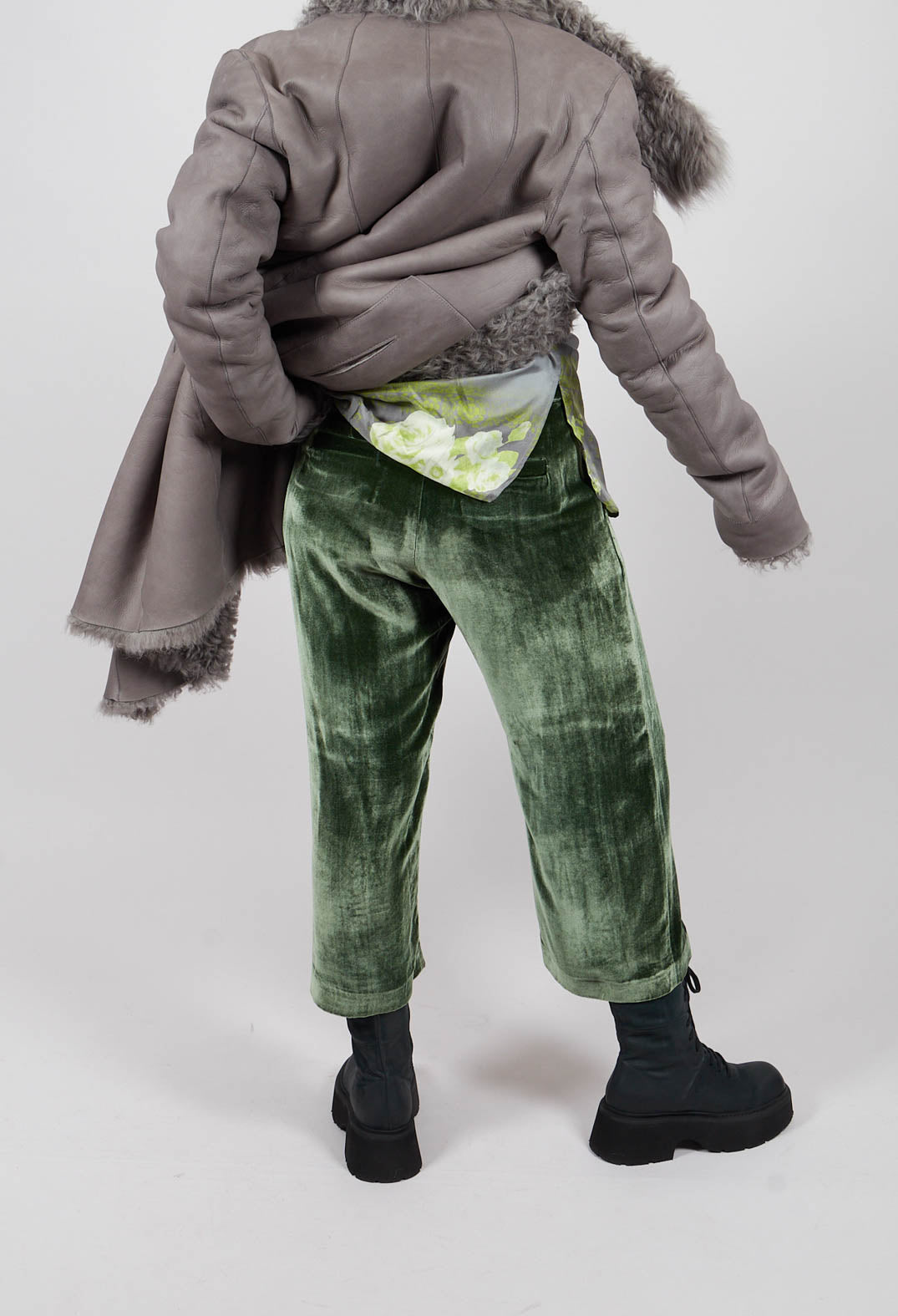 Cropped Velvet in Jade