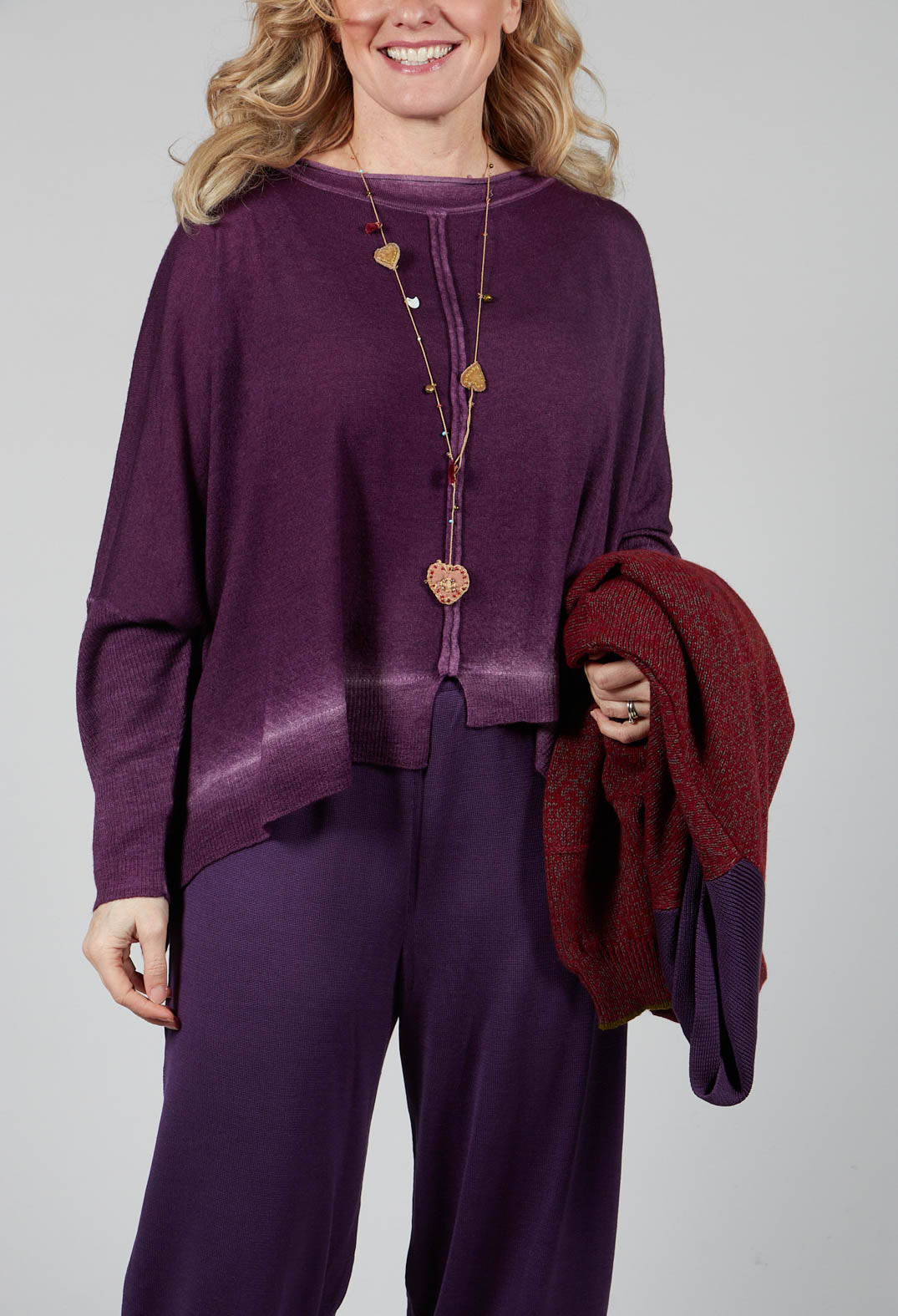 Fine Knit Jumper in Purple