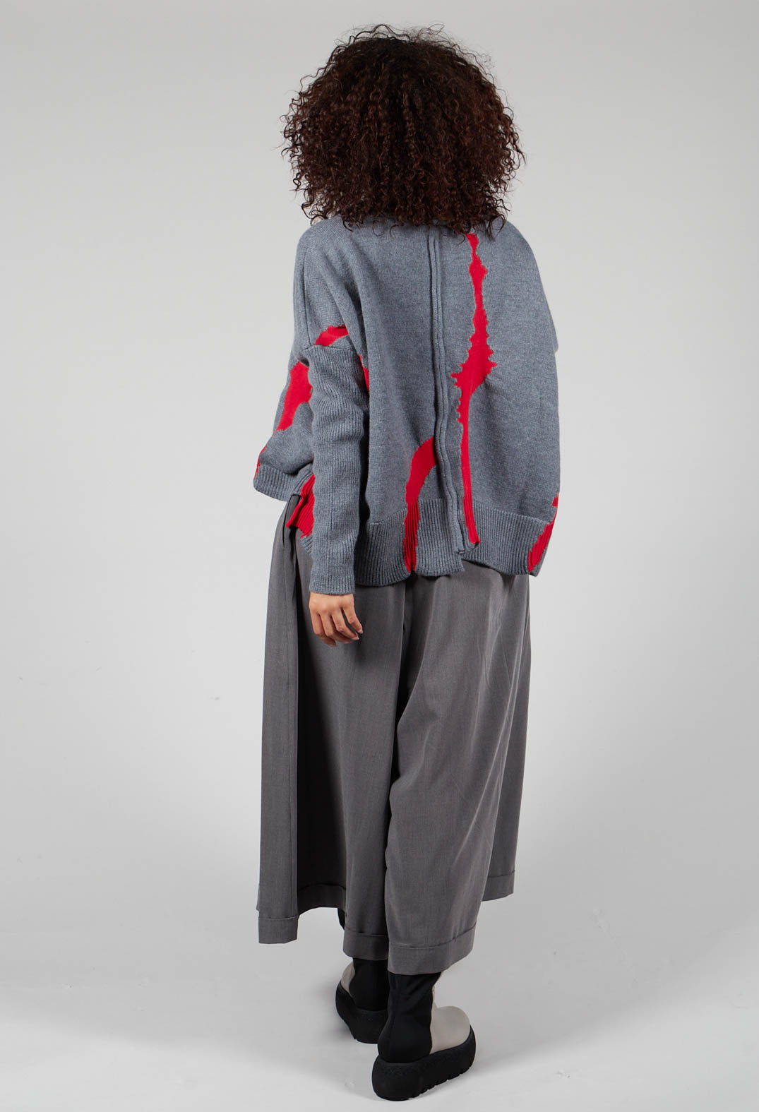Jumper with Contrasting Inserts in Grey