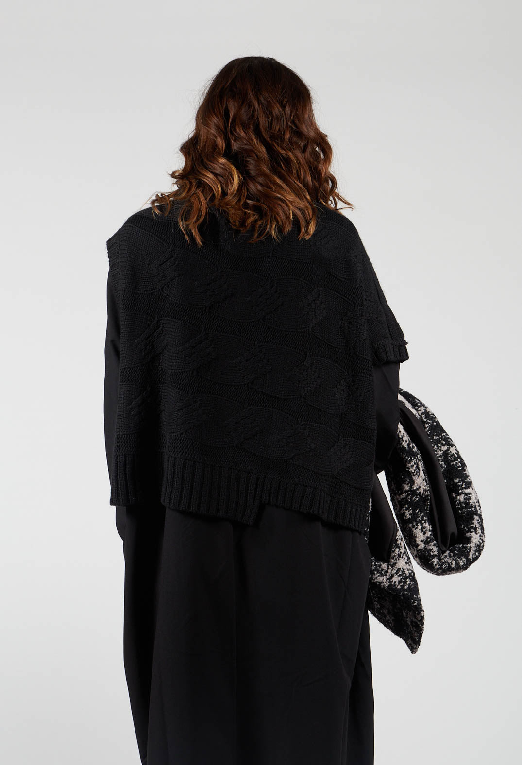 Short Sleeve Knitted Jumper in Black