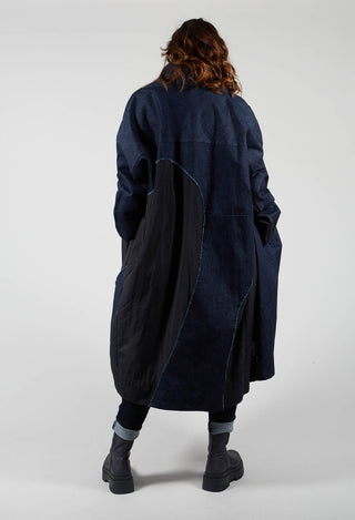 Oversized Denim Coat with Insert in Blue