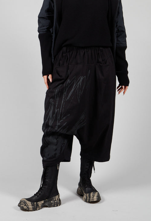 Cropped Jersey Trousers in Black