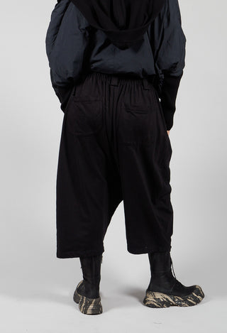 Cropped Jersey Trousers in Black