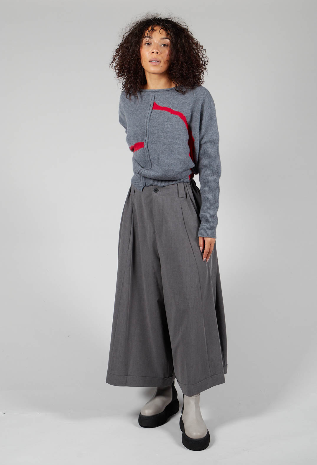 Wide Leg Trousers in Grey