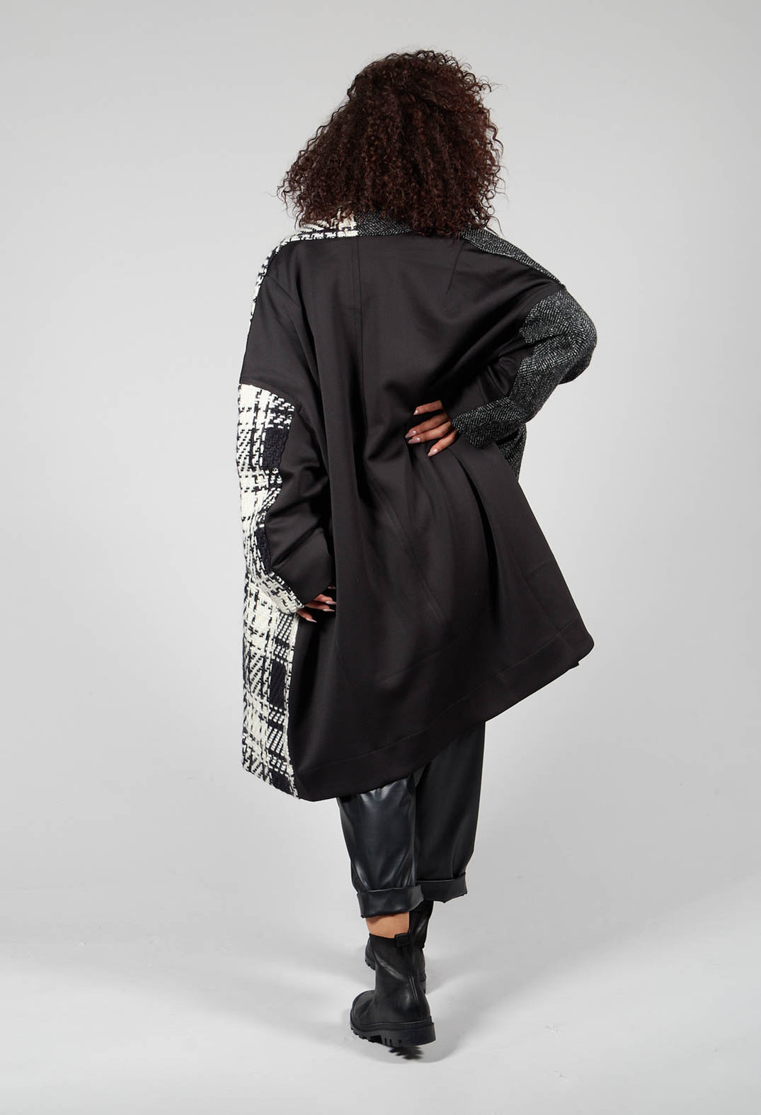 Button Feature Coat in Black