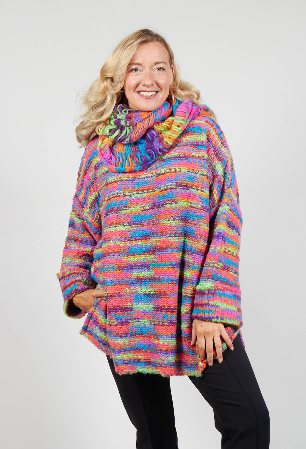 Multi coloured knit jumper sale