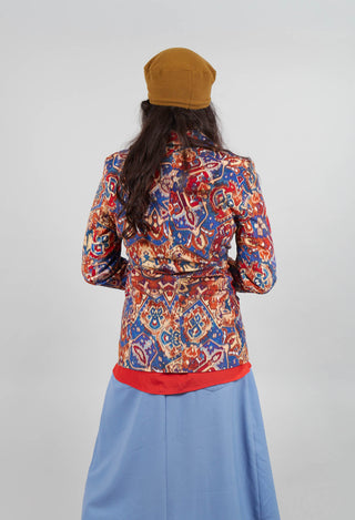 Printed Velvet Blazer in Carpet Print