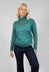 Striped Turtleneck Sweater in Teal Green