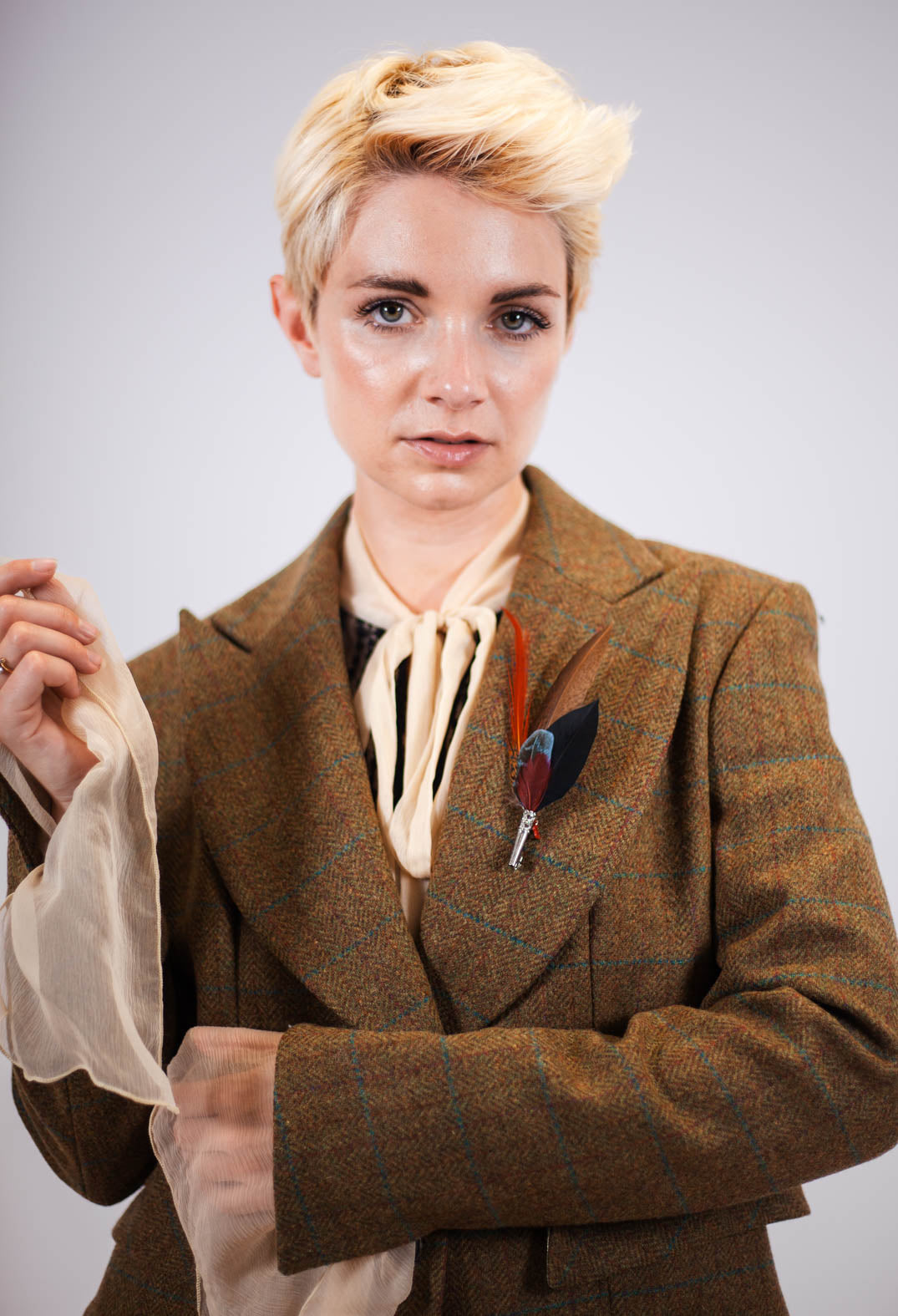 Pencil Brooch in Red and Brown