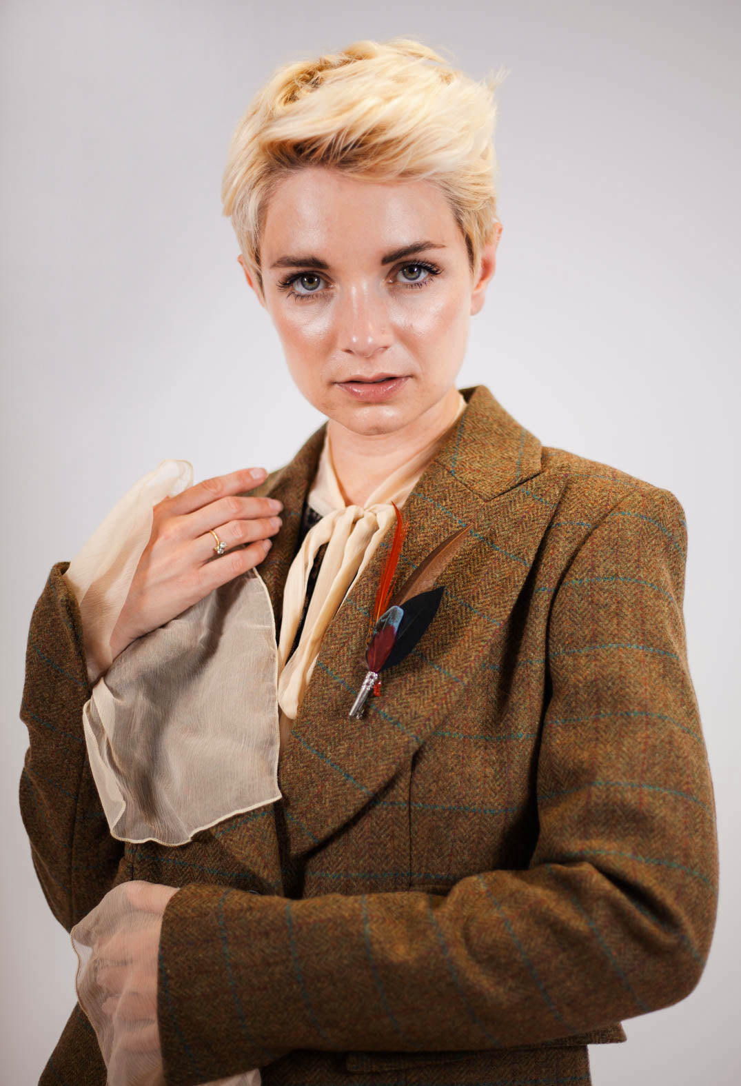 Pencil Brooch in Red and Brown