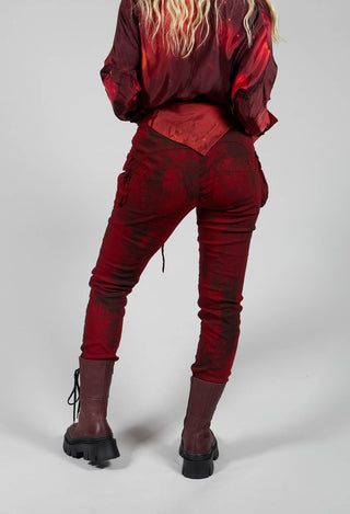 Slim Fit Utility Trousers in Blood