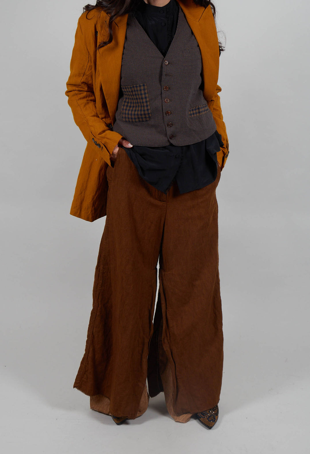 Split Inseam Trousers in Land