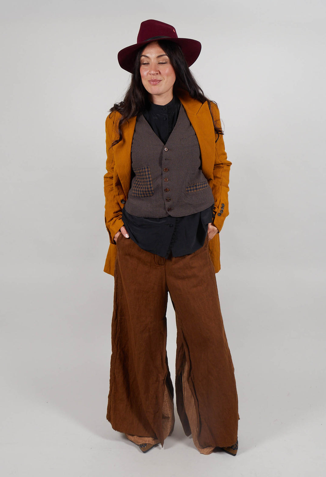 Split Inseam Trousers in Land