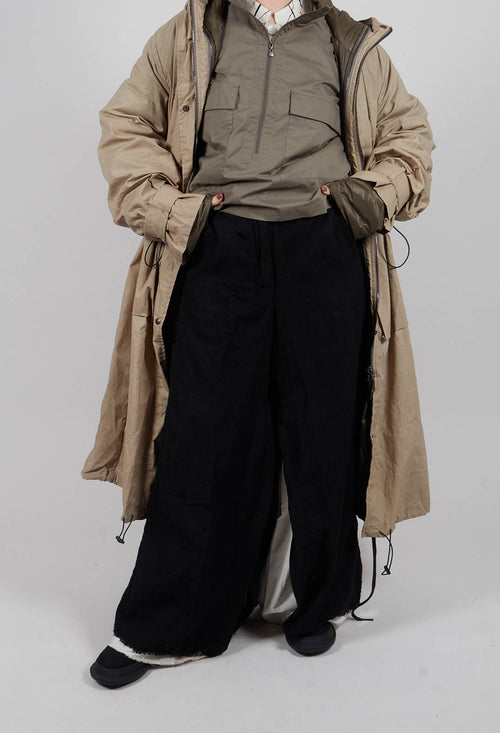 Split Inseam Trousers in Black