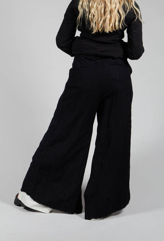 Split Inseam Trousers in Black