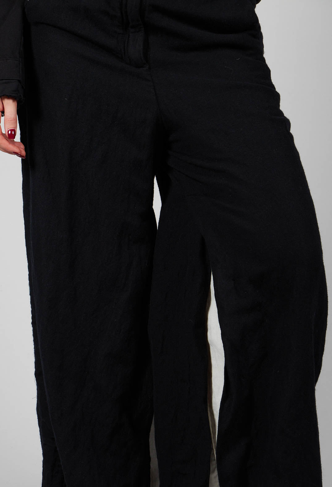 Split Inseam Trousers in Black