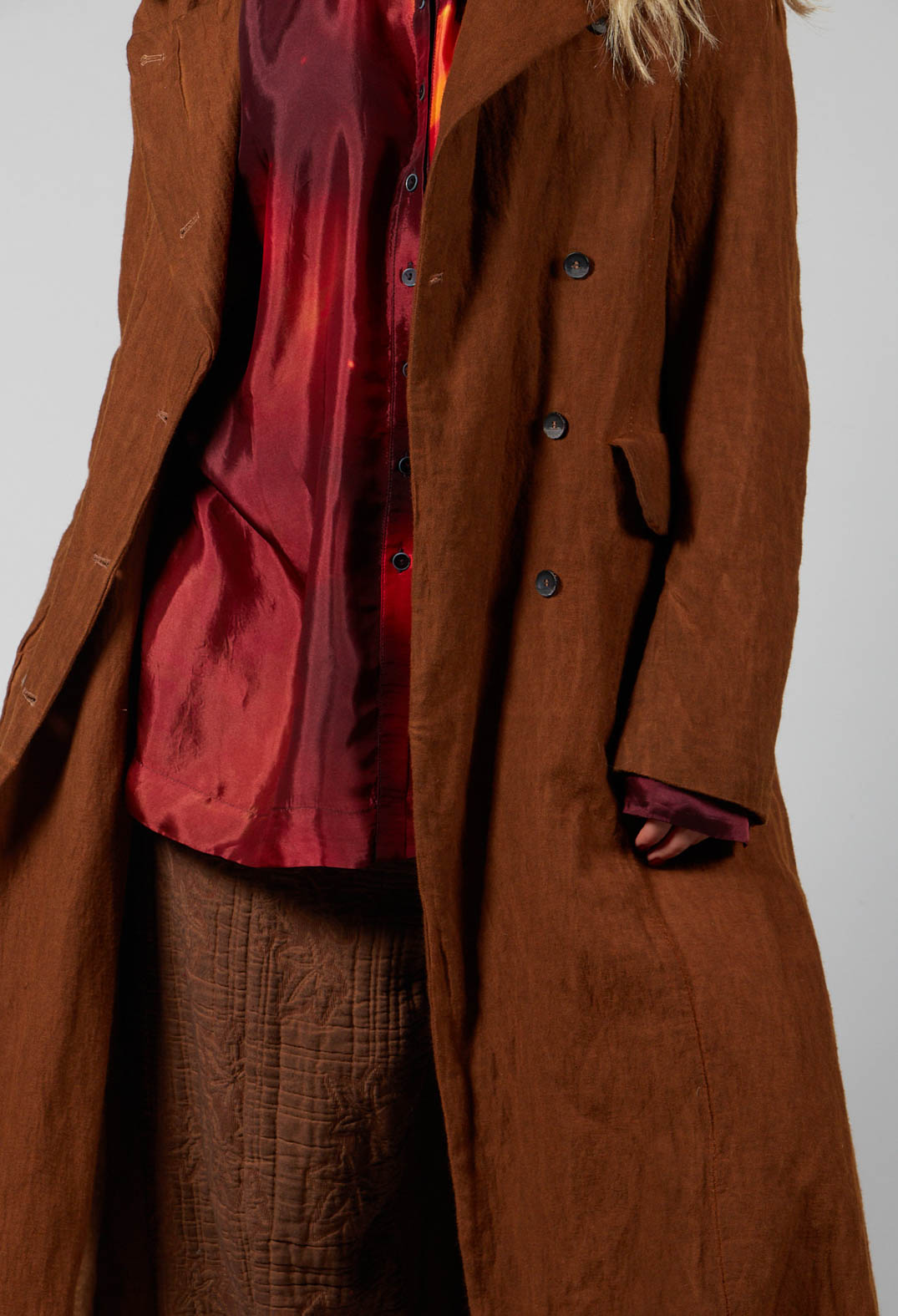 Belted Trench Coat in Land