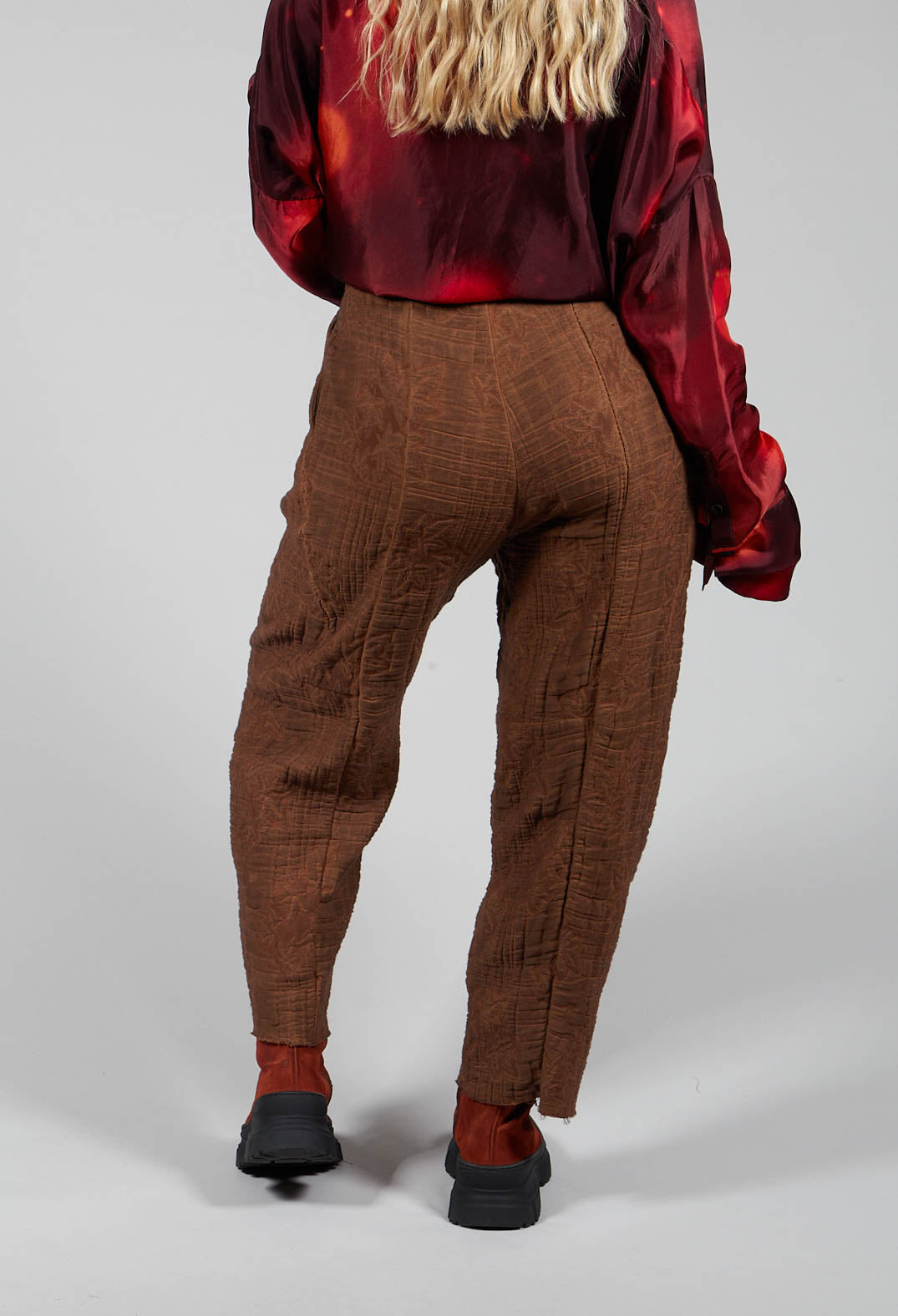 Rolled Cuff Seamed Trousers in Land