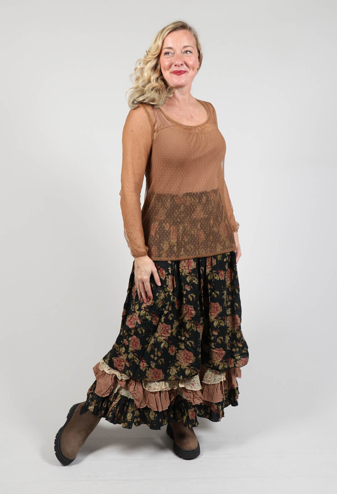 Tulle Top in Canelle