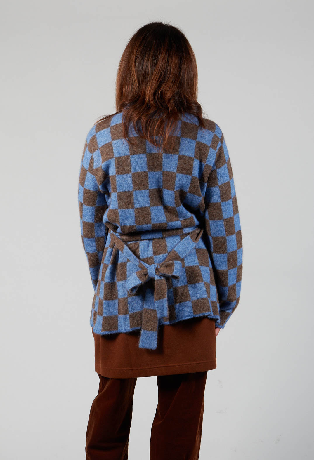 Lauren Knitted Shirt in Blue and Brown