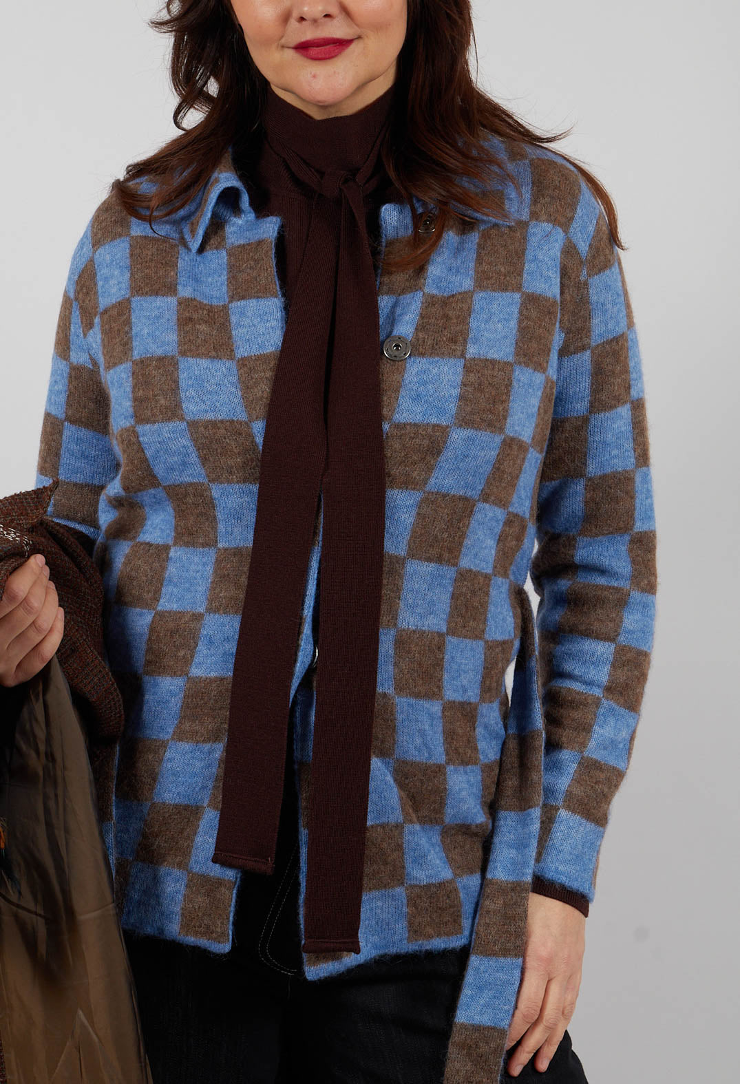 Lauren Knitted Shirt in Blue and Brown