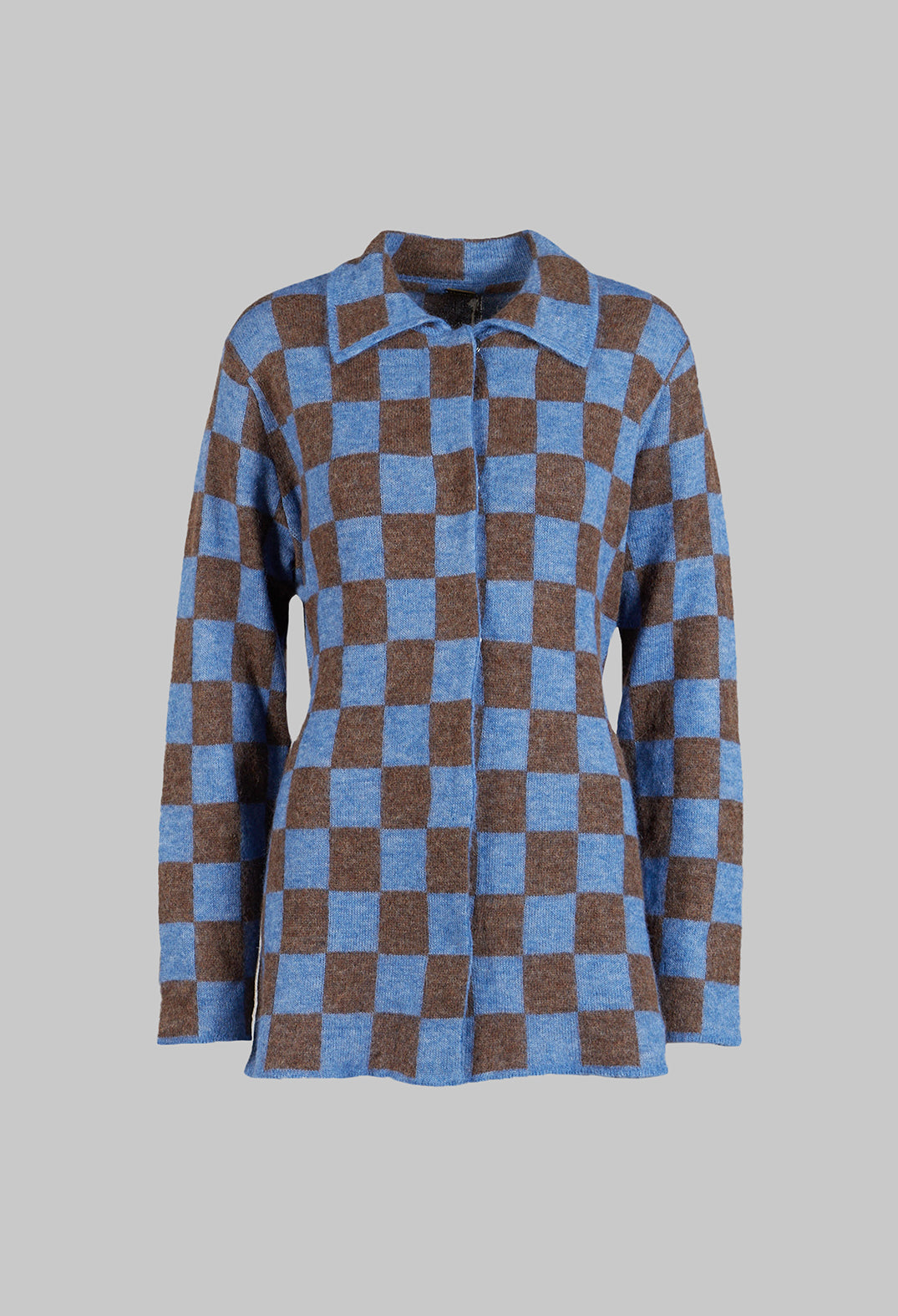 Lauren Knitted Shirt in Blue and Brown