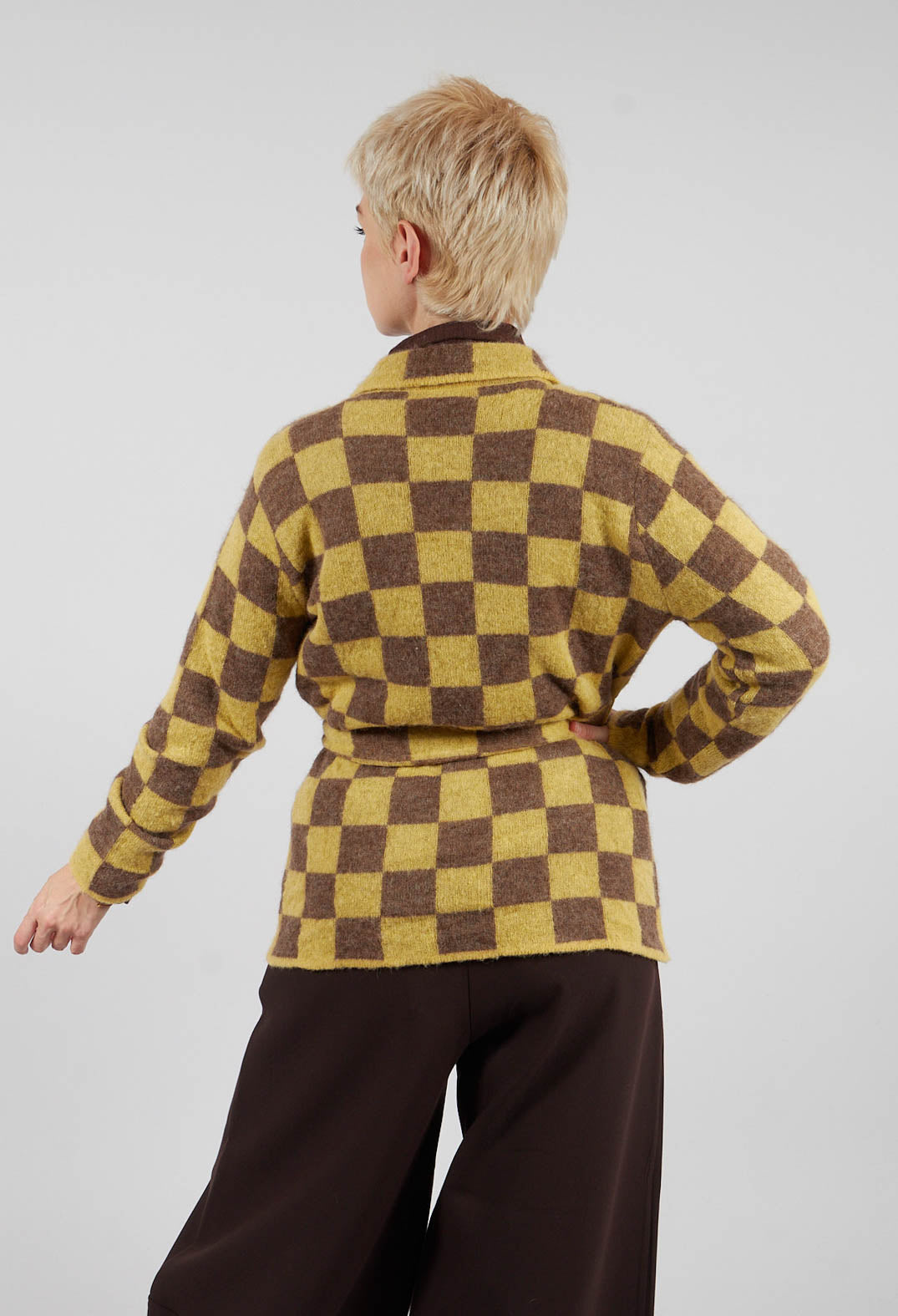 Lauren Knitted Shirt in Yellow and Brown