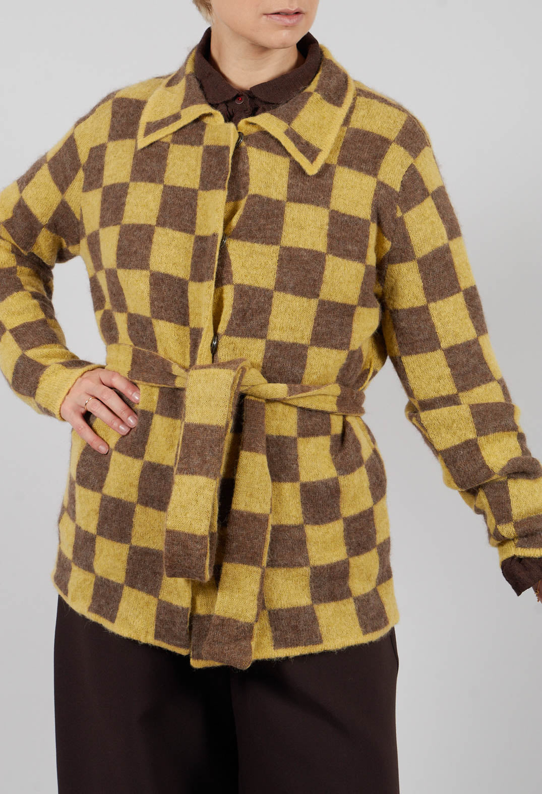 Lauren Knitted Shirt in Yellow and Brown