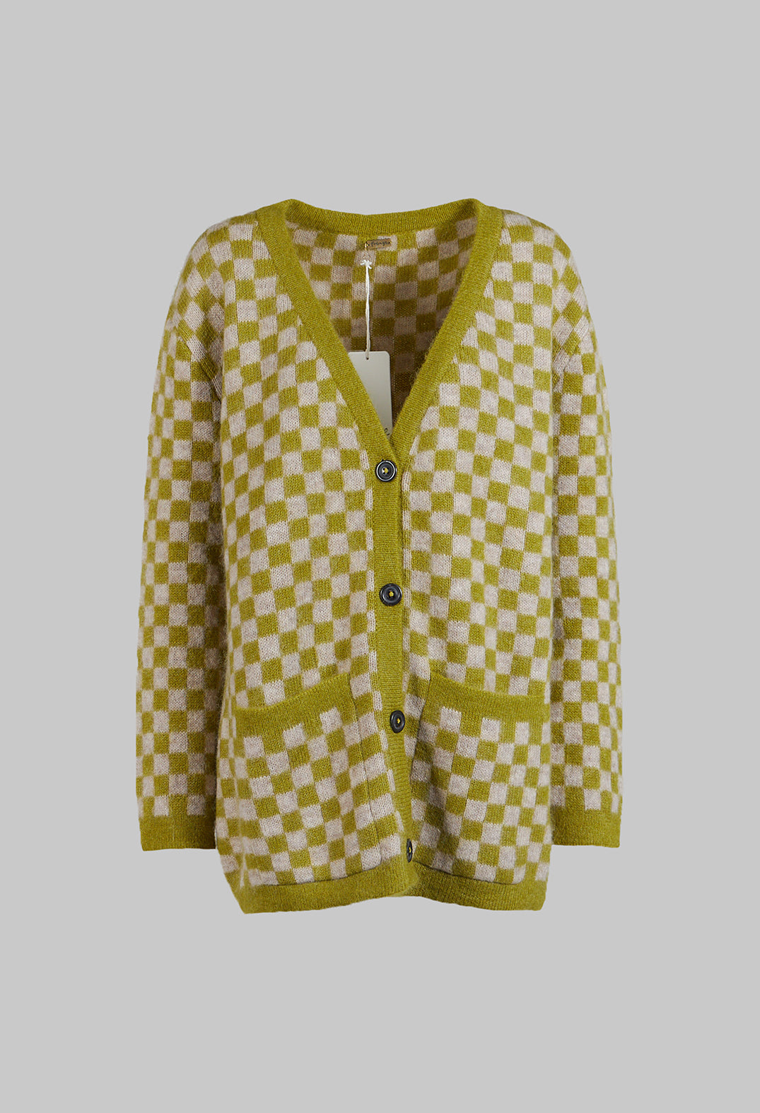 Sharon Cardigan in Green and Beige