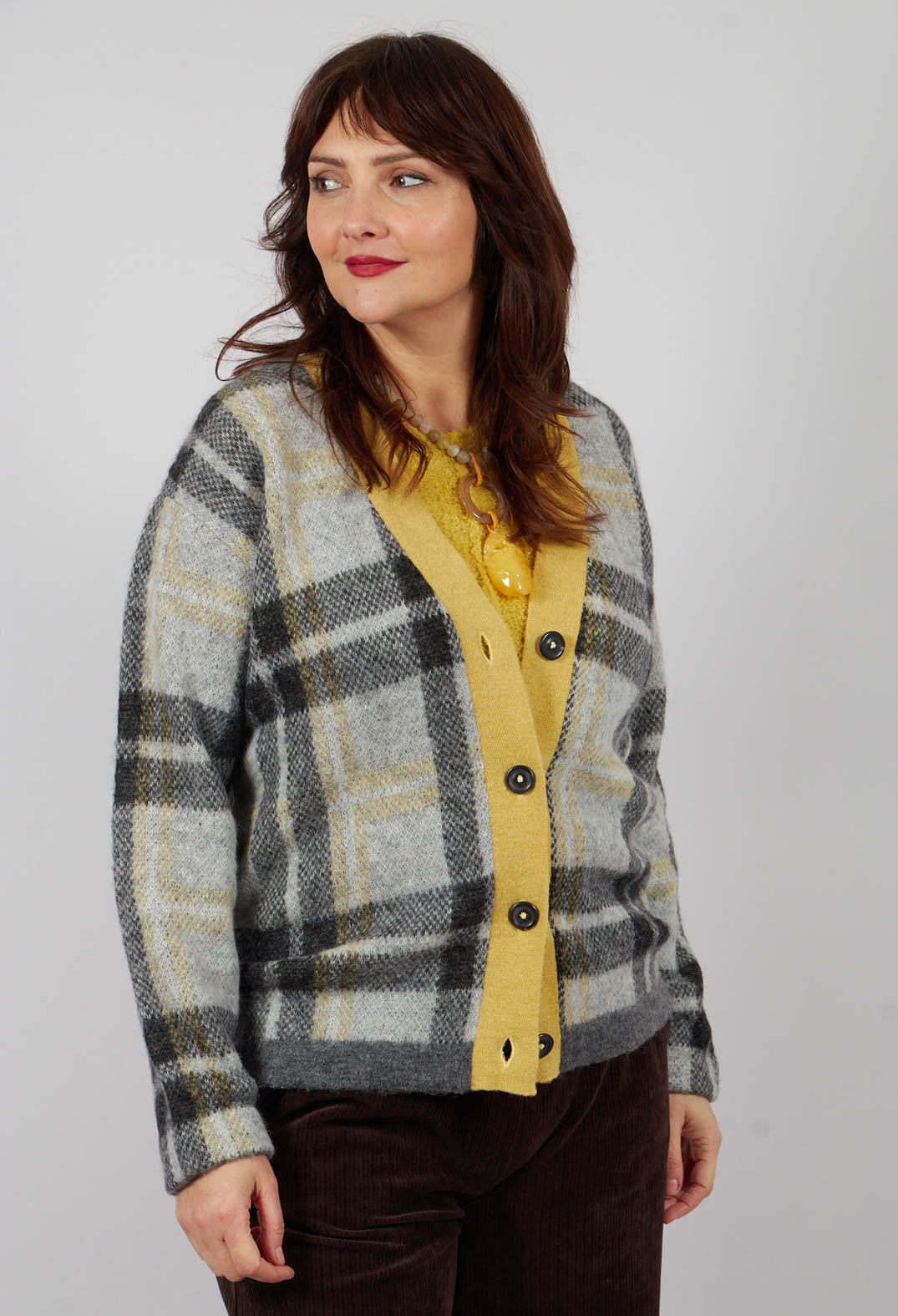 Ingrid Cardigan in Black and Yellow
