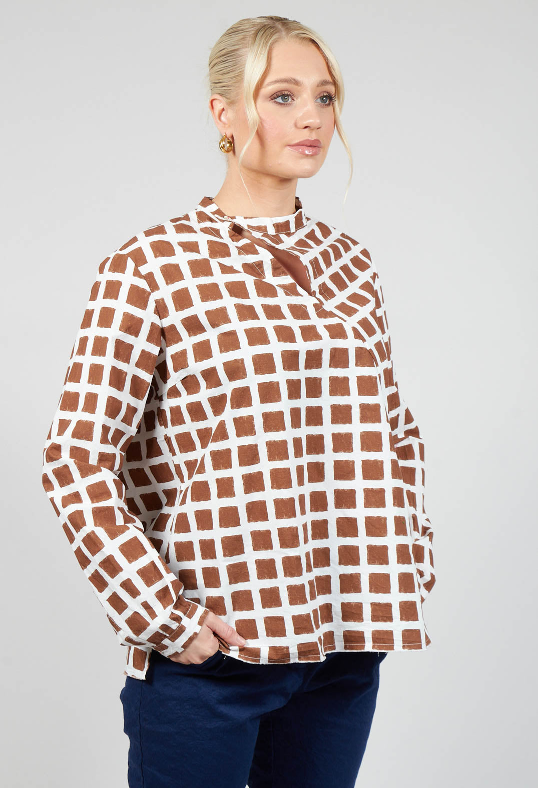 Calipso Shirt in Brown Check