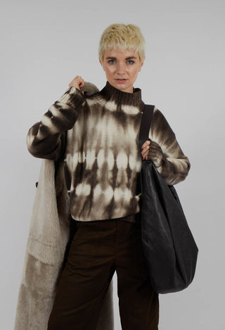 High Neck Jumper in Dark Brown