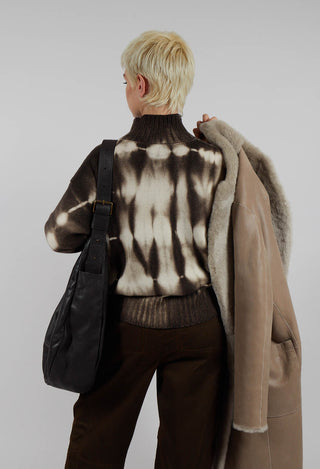 High Neck Jumper in Dark Brown