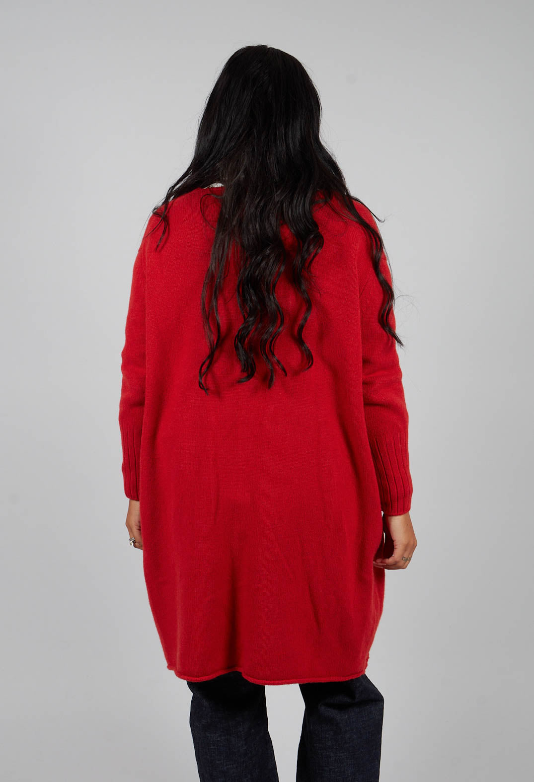 Long Cardigan in Tomato