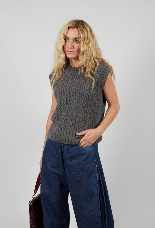 Vest in Grey and Brown