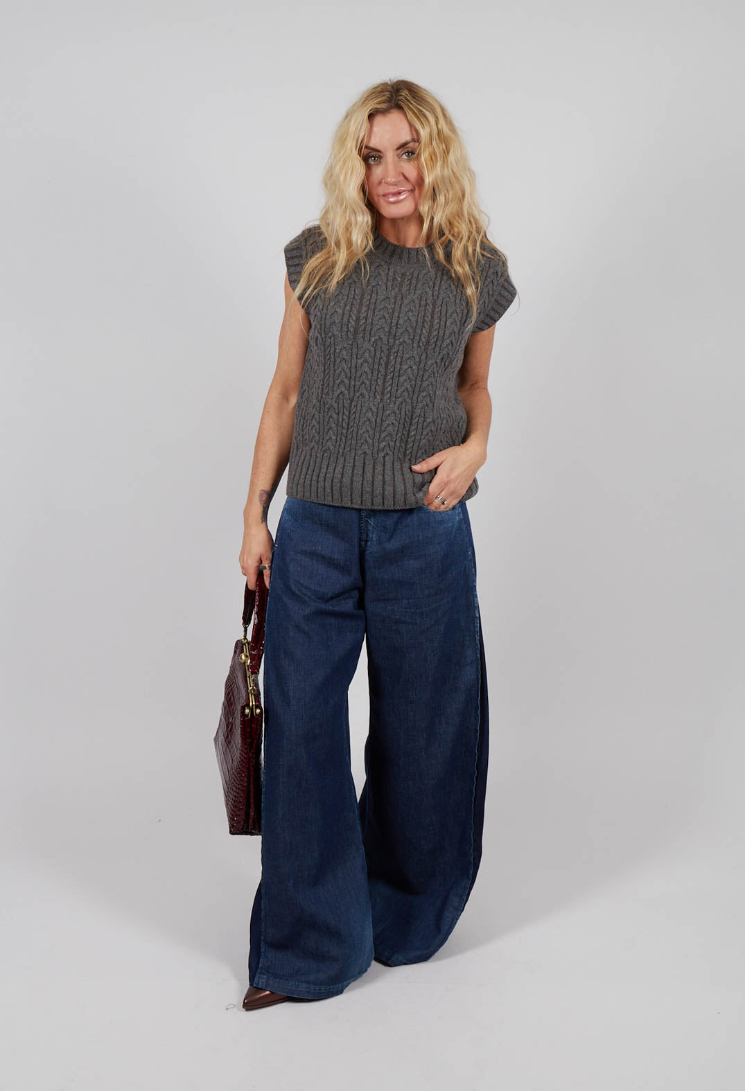 Vest in Grey and Brown