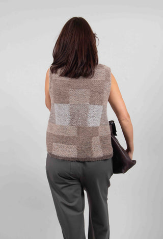 Soft Knit Sweater Vest in Brown