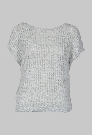 Knitted Sweater Vest in Light Grey