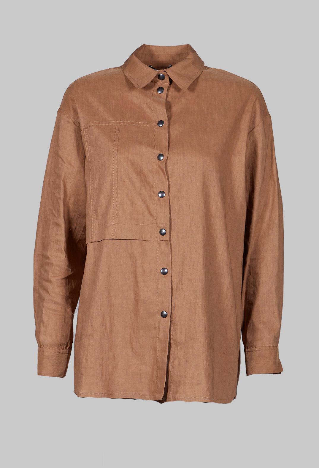 Collared Utility Shirt in Beige