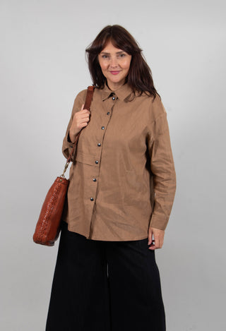 Collared Utility Shirt in Beige