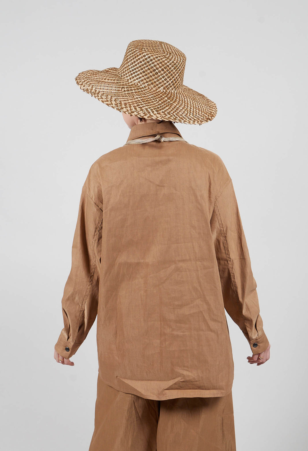 Collared Utility Shirt in Beige