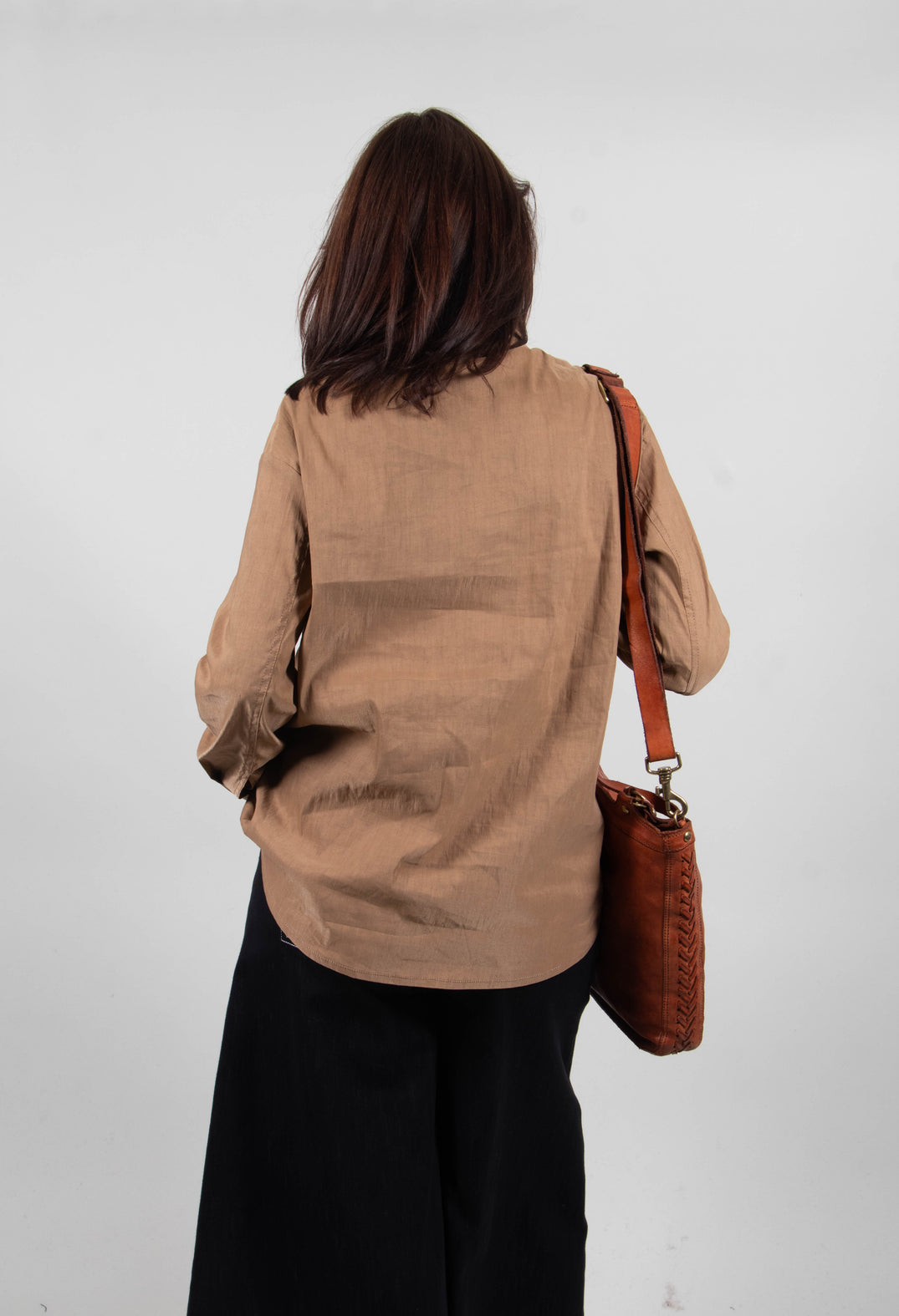 Collared Utility Shirt in Beige