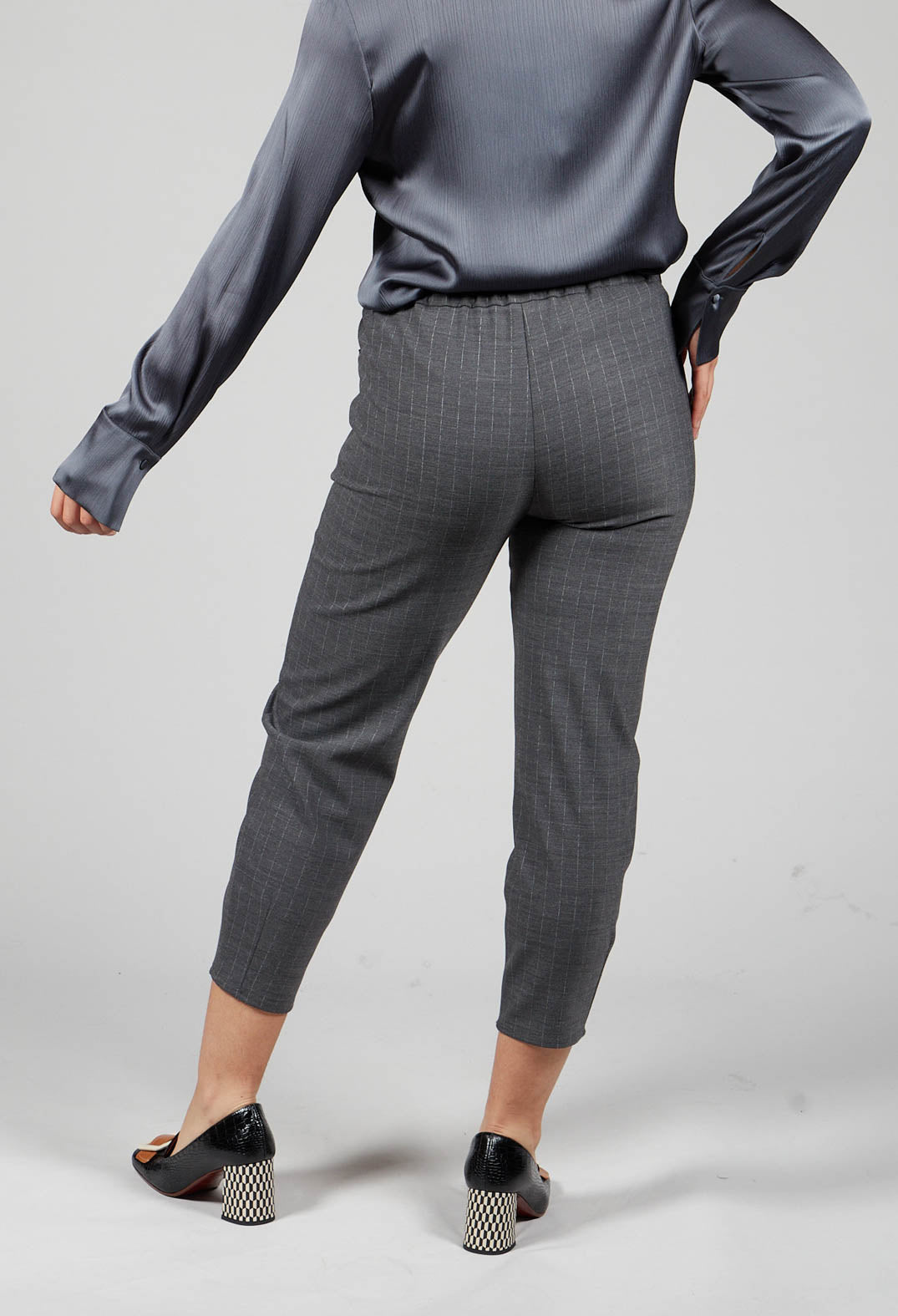 Pinstripe Trousers in Grey
