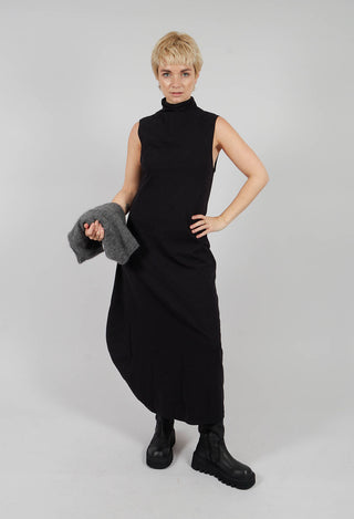 Asymmetrical Long Dress in Black