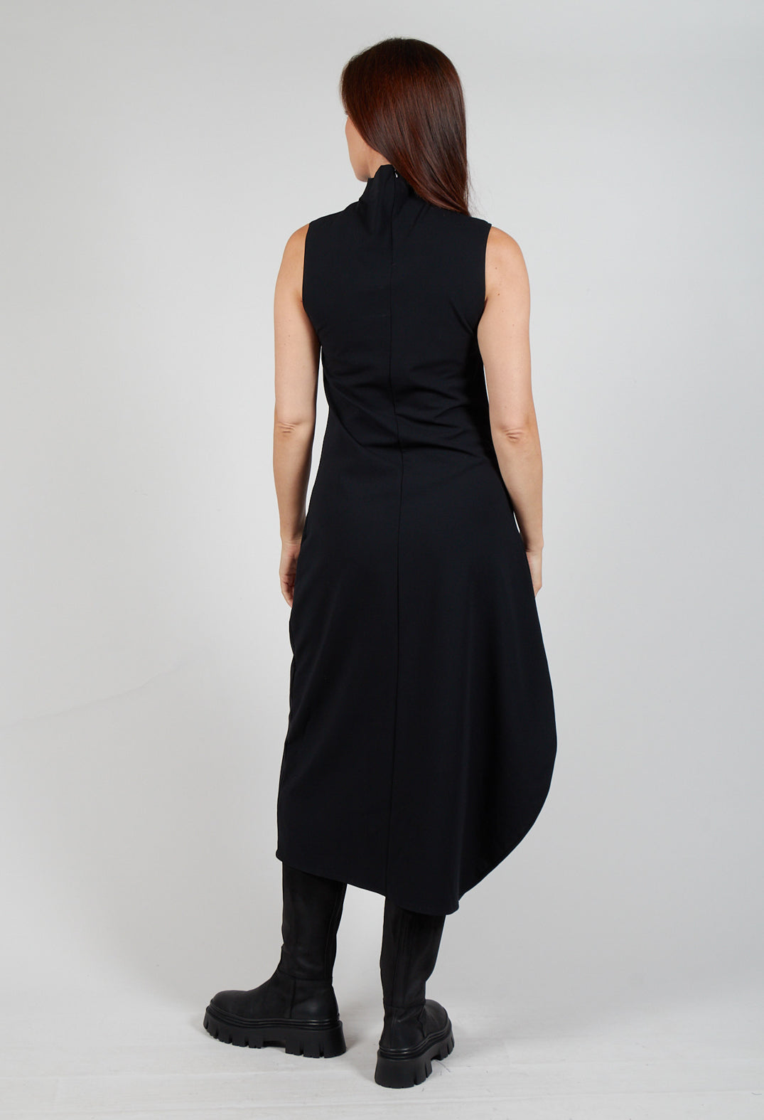 Asymmetrical Long Dress in Black